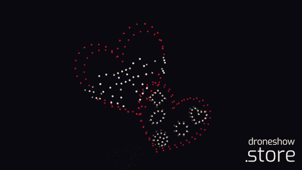 Animación de caja de bombones - 300 drones