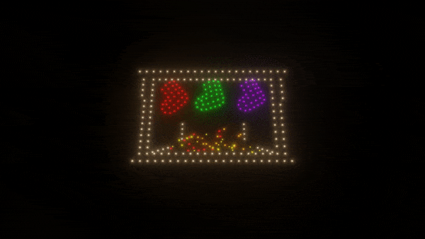 Cracking fireplace animation - 400 drones