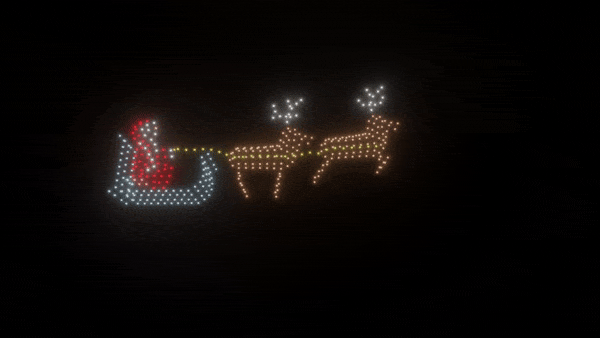 Animación de Papá Noel - 400 drones