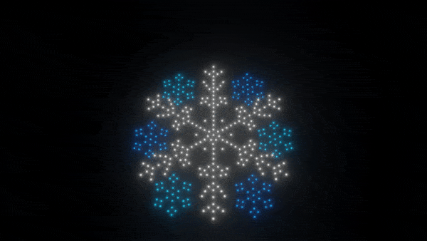 Snowflake animation - 400 drones