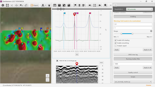 GeoHammer with magnetometer and GPR data 