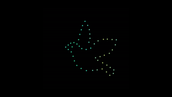 Animación de aves voladoras - 50 drones