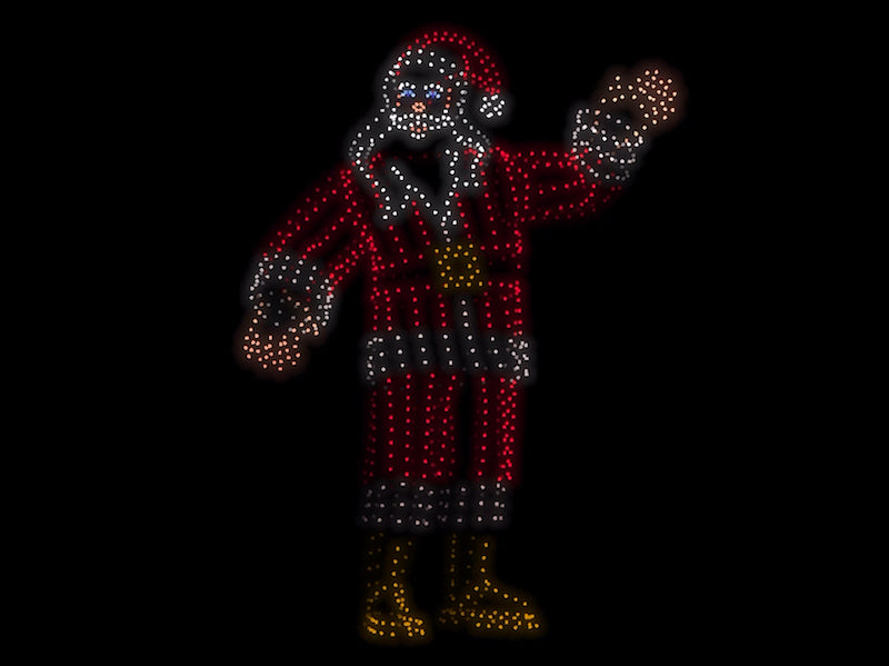 Animación de Papá Noel - 1000 drones