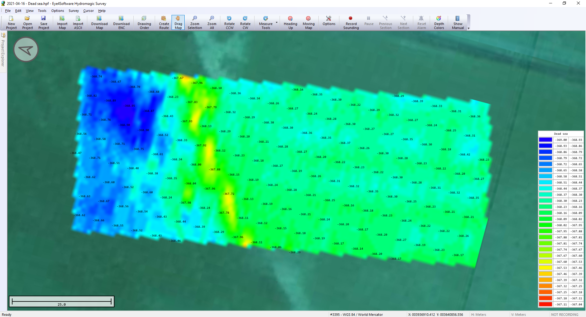 Hydromagic Survey screenshot, Dead Sea survey