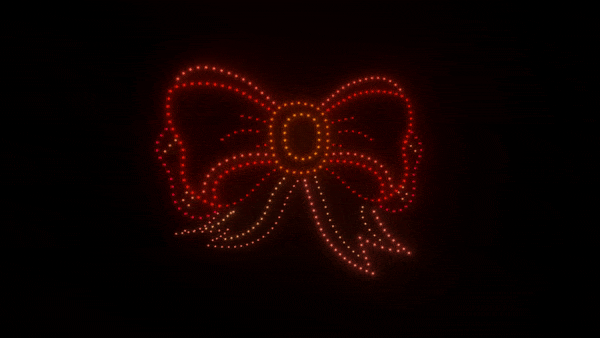 Christmas bow animation - 400 drones