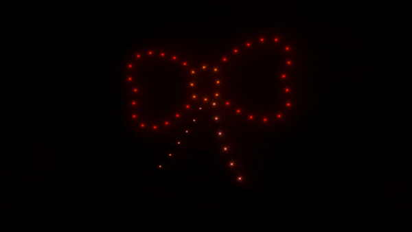 Christmas bow animation - 50 drones