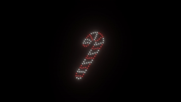 Candy cane animation - 100 drones