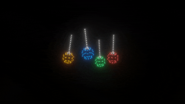 Christmas bubbles animation - 200 drones