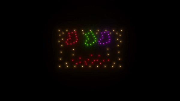 Cracking fireplace animation - 100 drones