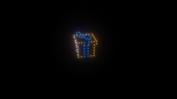 Gift box animation - 100 drones