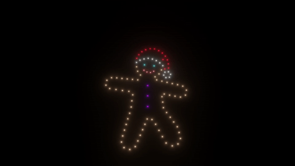 Gingerbread animation - 100 drones
