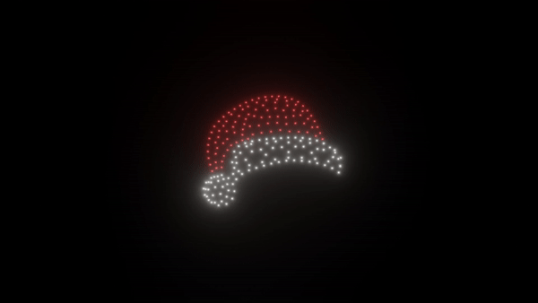 Santa hat animation - 200 drones