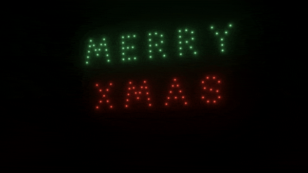 Merry Christmas animation - 100 drones