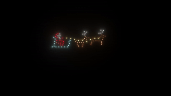 Santa Claus animation - 100 drones