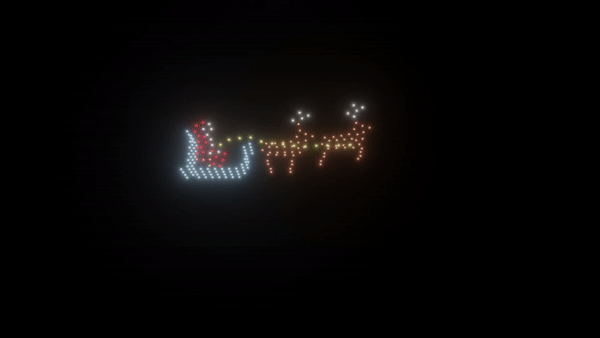 Santa Claus animation - 200 drones