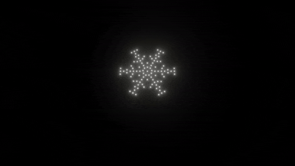 Snowflake animation - 100 drones