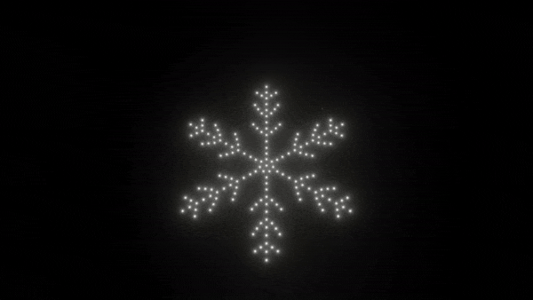 Snowflake animation - 200 drones