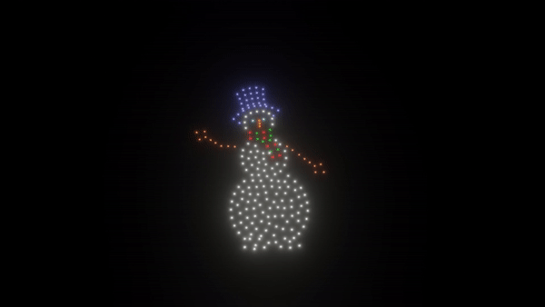 Animación de muñeco de nieve - 200 drones