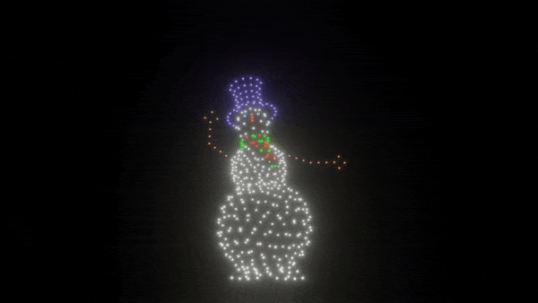 Animación de muñeco de nieve - 400 drones