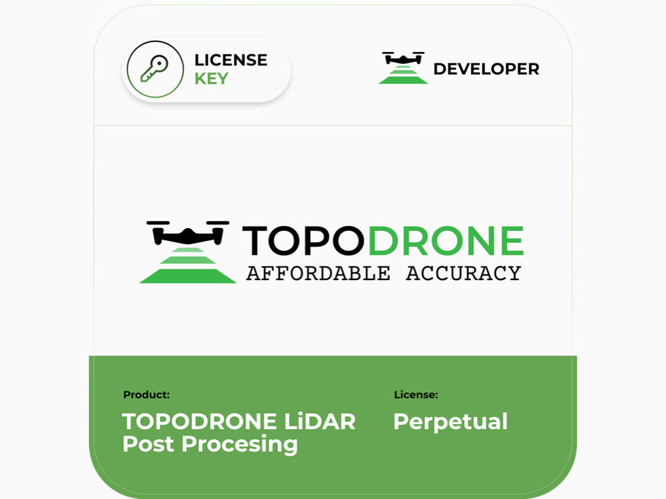 TOPODRONE LiDAR Post Processing perpetual license